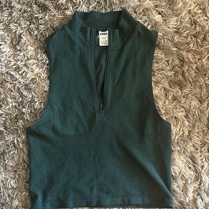 PINK Victoria's Secret Dark Green Muscle Tee